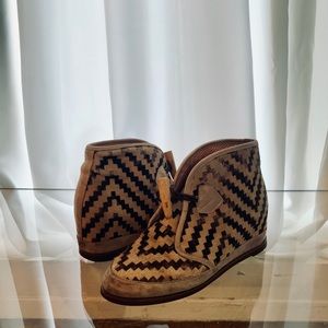 80%20 Hidden Wedge Pony Hair/Leather Booties.  7.5